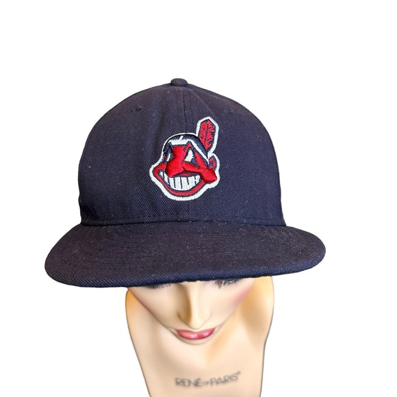New Era Other - New Era Navy Blue Chief Wahoo Cleveland Indians Baseball Hat sz 7 1/4
